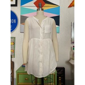 Maude by Anthropologie boho shirt dress with lace cutaways